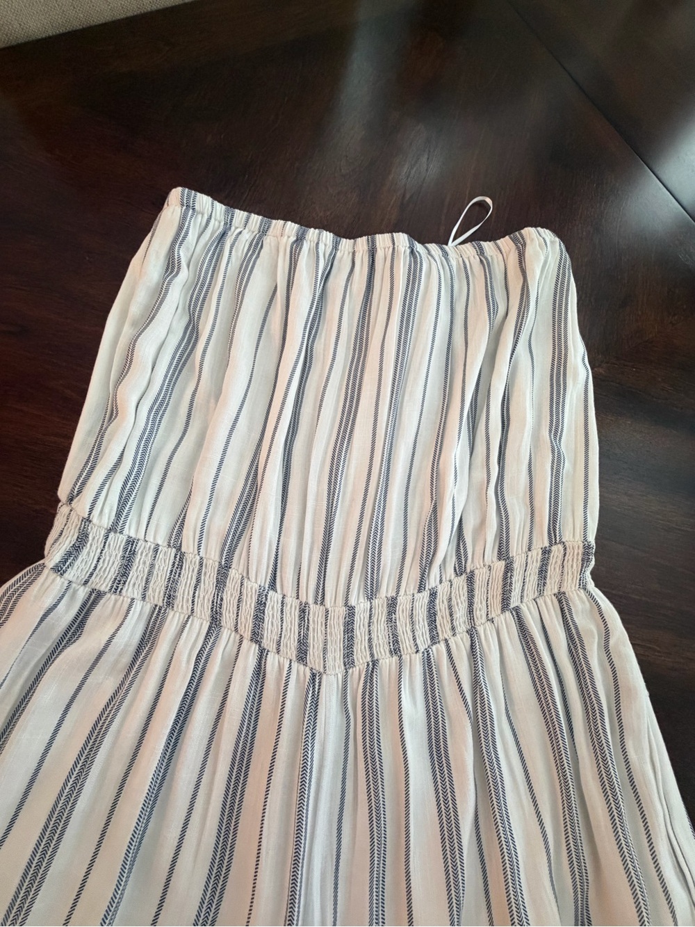 Striped White and Grey Casual Strapless Jumpsuit
132